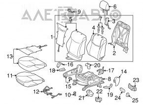 Scaunul șoferului Toyota Prius 30 10-15 fără airbag, manual, catifea gri închis.