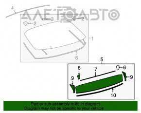 Geamul ușii din spate a portbagajului Toyota Prius 50 16- mic.