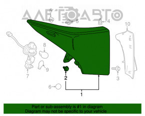 Lampa din partea dreapta de sus a Toyota Prius 50 16-