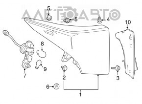 Lampa din partea dreapta de sus a Toyota Prius 50 16-