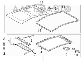 Стекло люка Toyota Prius V 12-17 трещина, царапины