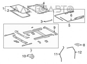 Geam asamblat Toyota Sequoia 08-16, perdea gri.