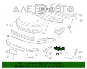 Крепление переднего бампера правое VW Beetle 12-16 OEM