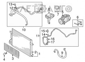 Radiatorul condensatorului de aer condiționat VW Beetle 12-19 nou aftermarket.