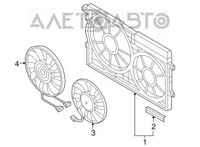 Difuzorul capacului radiatorului asamblat VW Jetta 11-18 USA 1.4T