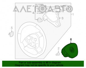 Airbagul de siguranță din volanul șoferului pentru VW Jetta 15-18 SUA.