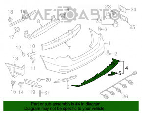 Buza bara spate VW Jetta 15-18 SUA, structura, fara dop, zgarieturi.