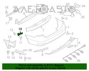 Suportul de prindere a barei spate sub stopul din dreapta pentru VW Jetta 15-18 USA, nou, neoriginal.