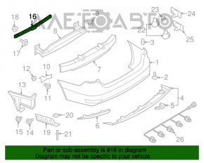 Suportul central al barei spate pentru VW Jetta 15-18 USA este rupt.