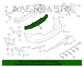 Absorbantul de impact al barei spate VW Jetta 15-18 SUA