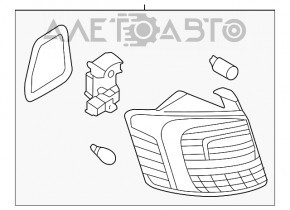 Lampa exterioară aripă stângă VW Jetta 16-18 SUA halogen întunecat