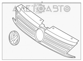 Grila radiatorului VW Jetta 15-18 SUA cu emblemă, cu crom