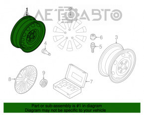 Roată de 16 inch, 5*112 VW Passat b7 12-15 USA, metalică.