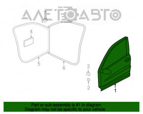 Ușă asamblată față stânga VW Tiguan 09-17 negru LC9X/2T, manere