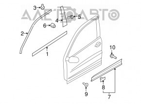 Накладка двери нижняя передняя правая VW Tiguan 09-17 хром, царапины