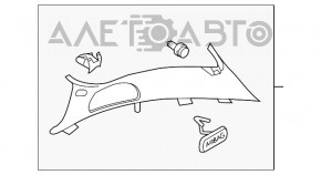 Накладка задней стойки верхняя левая VW Tiguan 09-17 беж, без заглушки