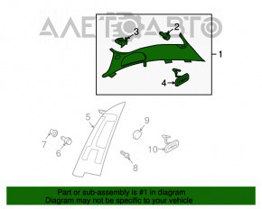 Capac spate stânga superioară VW Tiguan 09-17 bej, fără dop de protecție.