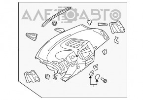 Torpedo panoul frontal fără AIRBAG VW Tiguan 09-17 negru, uzat.