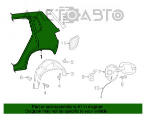 Aripa spate dreapta VW Tiguan 09-17, neagra.