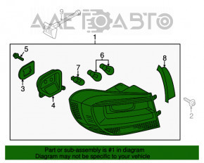 Lampa exterioară aripă stângă VW Tiguan 12-17 restilizat.