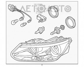 Фара передняя левая VW Tiguan 12-17 голая рест галоген новый OEM оригинал