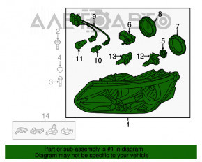 Far stânga față VW Tiguan 12-17 restilizat halogen nou OEM original