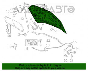 Capota goală VW Passat b8 16-19 SUA argintie LA7W, lovituri, rugină