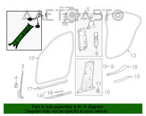 Capacul suportului frontal stânga superior Lexus IS 14-20 gri, pentru curățare chimică.