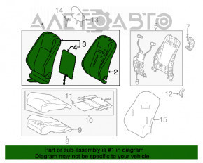 Scaunul șoferului pentru Lexus IS 14-20 cu airbag, electric, piele neagră