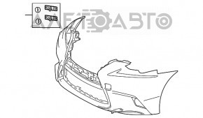 Бампер передний голый Lexus IS 14-16 дорест