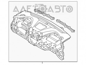 Panoul frontal al torpilei fără AIRBAG Hyundai Santa FE Sport 13-18 negru