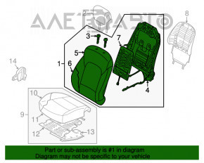 Scaunul șoferului pentru Hyundai Santa FE Sport 13-16, fără airbag, electric, textil, gri.