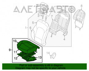 Scaun de pasager Hyundai Santa FE Sport 13-16, cu airbag, tapițerie neagră