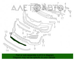 Capacul de protecție al bara față inferioară Hyundai Santa FE Sport 13-18 SUA zgârieturi