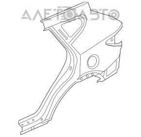 Aripa spate dreapta a Hyundai Santa FE Sport 13-18, culoare grafit, cu lovituri.