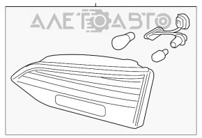 Lampa exterioară aripă stângă Hyundai Santa FE Sport 13-16 pre-restilizare, halogen, suport rupt, fisură.