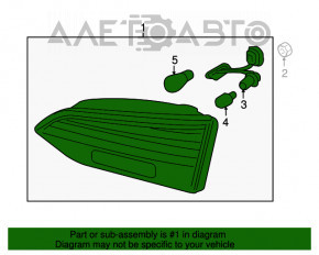 Lampa exterioară aripă stângă Hyundai Santa FE Sport 13-16 pre-restilizare, halogen, suport rupt, fisură.