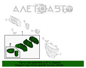 Panoul de instrumente Hyundai Santa FE Sport 13-18 FWD 56k zgârieturi