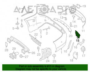 Крепление заднего бампера правое Mercedes CLA 14-19 usa