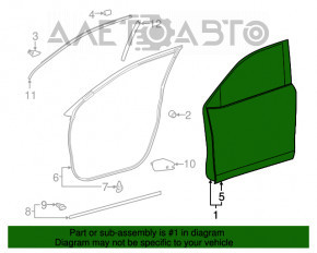 Ușă asamblată față dreapta Toyota Highlander 14-19