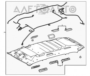 Acoperirea tavanului pentru Toyota Highlander 14-16 gri, fără geam panoramic.