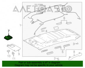 Plafonul de iluminare frontal pentru Toyota Highlander 14-19, bej, fără panoramică.