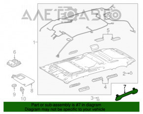 Manerul plafonului din spate stânga Toyota Highlander 14-19 gri.