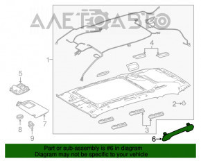 Manerul plafonului din spate stânga Toyota Highlander 14-19 bej.