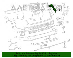 Suportul pentru bara spate stânga Toyota Highlander 14-19