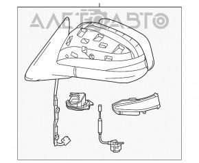 Oglindă laterală stângă Toyota Highlander 14-19, 6 pini, semnalizator, încălzire