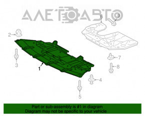 Protecția motorului Toyota Highlander 14-19, nou, original OEM