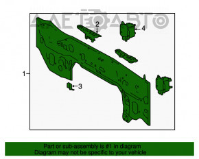 Panoul din spate al Toyota Highlander 14-19 alb, zdrobit.