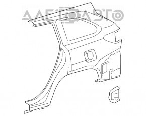 Aripa spate dreapta Toyota Highlander 14-19, argintie, cu două prize