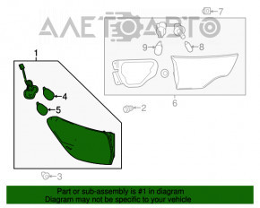 Lampa exterioară aripă stângă Toyota Highlander 14-16